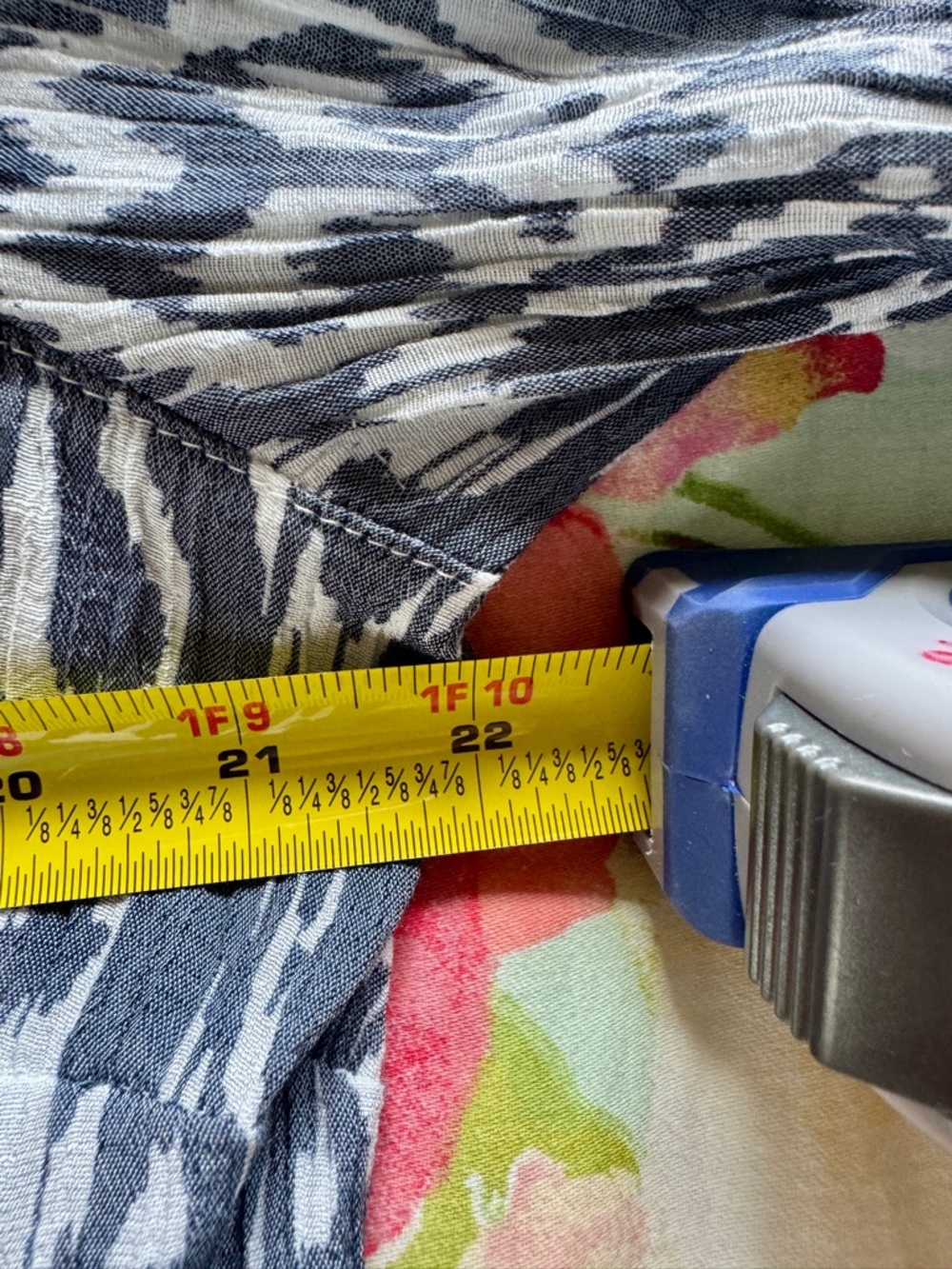 Ruby Rd. Ikat Button-Front Tunic in Gray and White - Picture 9 of 13